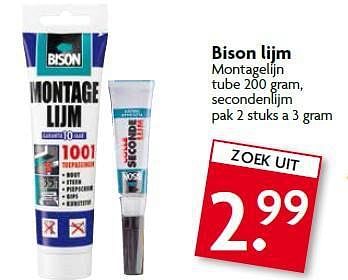 Aanbiedingen Bison lijm - Bison - Geldig van 20/07/2014 tot 26/07/2014 bij Deka Markt