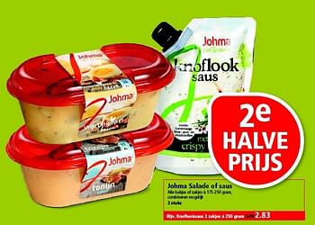 Aanbiedingen Johma salade of saus - Johma - Geldig van 20/07/2014 tot 28/07/2014 bij Plus