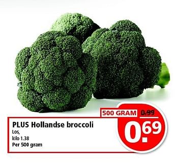 Aanbiedingen Plus hollandse broccoli - Huismerk - Plus - Geldig van 20/07/2014 tot 28/07/2014 bij Plus