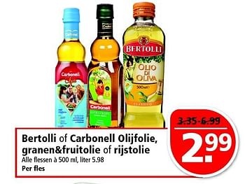 Aanbiedingen Bertolli of carbonell olijfolie, granen+fruitolie of rijstolie - Bertolli - Geldig van 20/07/2014 tot 28/07/2014 bij Plus