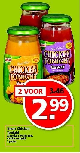 Aanbiedingen Knorr chicken tonight - Knorr - Geldig van 20/07/2014 tot 28/07/2014 bij Plus