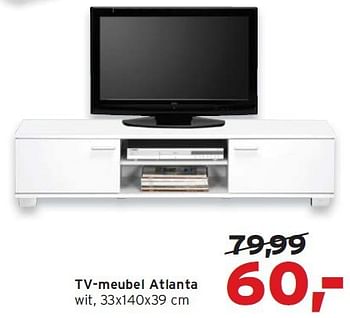 Aanbiedingen Tv-meubel atlanta - Huismerk - Leen Bakker - Geldig van 20/07/2014 tot 02/08/2014 bij Leen Bakker