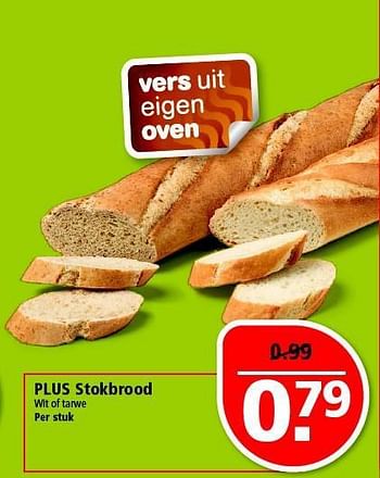 Aanbiedingen Plus stokbrood wit of tarwe - Huismerk - Plus - Geldig van 20/07/2014 tot 28/07/2014 bij Plus