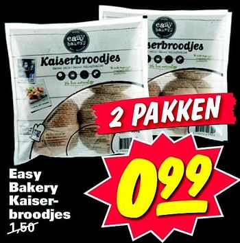 Aanbiedingen Easy bakery kaiserbroodjes - Easy Bakery - Geldig van 21/07/2014 tot 21/07/2014 bij Nettorama