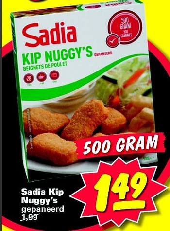 Aanbiedingen Sadia kip nuggy`s gepaneerd - Sadia - Geldig van 21/07/2014 tot 21/07/2014 bij Nettorama