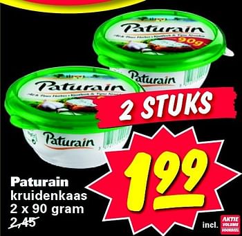 Aanbiedingen Paturain kruidenkaas - Paturain - Geldig van 21/07/2014 tot 21/07/2014 bij Nettorama