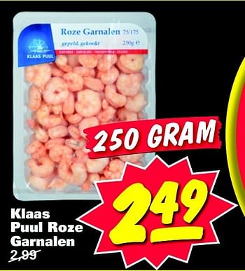 Aanbiedingen Klaas puul roze garnalen - Klaas Puul - Geldig van 21/07/2014 tot 21/07/2014 bij Nettorama