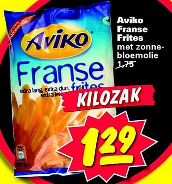 Aanbiedingen Aviko franse frites met zonnebloemolie - Aviko - Geldig van 21/07/2014 tot 21/07/2014 bij Nettorama