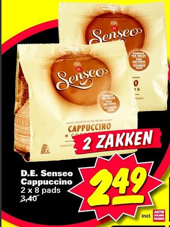 Aanbiedingen D.e. senseo cappuccino - Douwe Egberts - Geldig van 21/07/2014 tot 21/07/2014 bij Nettorama