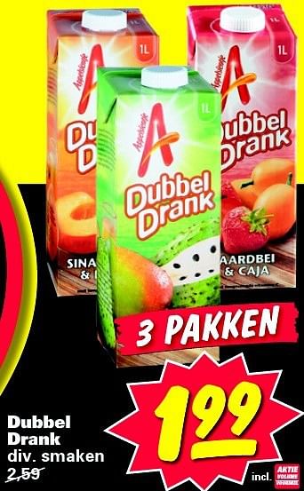 Aanbiedingen Dubbel drank div. smaken - Appelsientje - Geldig van 21/07/2014 tot 21/07/2014 bij Nettorama