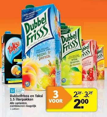Aanbiedingen Dubbelfrisss en taksi - Dubbelfrisss - Geldig van 21/07/2014 tot 27/07/2014 bij Albert Heijn