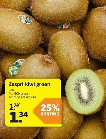 Aanbiedingen Zespri kiwi groen - Huismerk - Albert Heijn - Geldig van 21/07/2014 tot 27/07/2014 bij Albert Heijn