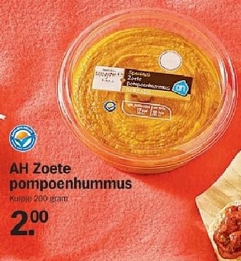 Aanbiedingen Ah zoete pompoenhummus - Huismerk - Albert Heijn - Geldig van 21/07/2014 tot 27/07/2014 bij Albert Heijn