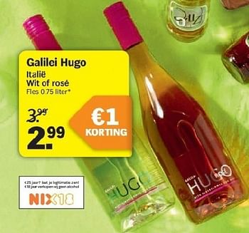 Aanbiedingen Galilei hugo - Witte wijnen - Geldig van 21/07/2014 tot 27/07/2014 bij Albert Heijn