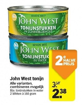 Aanbiedingen John west tonijn - John West - Geldig van 21/07/2014 tot 27/07/2014 bij Albert Heijn