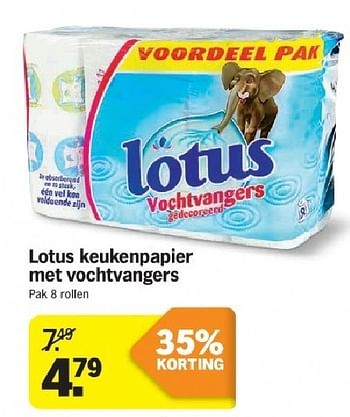Aanbiedingen Lotus keukenpapier met vochtvangers - Lotus Nalys - Geldig van 21/07/2014 tot 27/07/2014 bij Albert Heijn