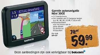 Aanbiedingen Garmin autonavigatie nuvi 30ce - Garmin - Geldig van 21/07/2014 tot 27/07/2014 bij Albert Heijn