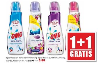 Aanbiedingen Omo of sunil klein + krachtig - Omo - Geldig van 21/07/2014 tot 26/07/2014 bij MCD Supermarkten