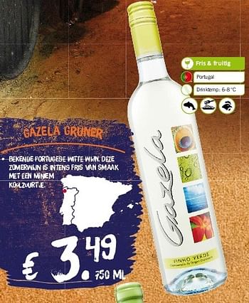 Aanbiedingen Gazela grüner - Witte wijnen - Geldig van 21/07/2014 tot 27/07/2014 bij Lidl