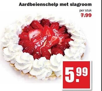 Aanbiedingen Aardbeienschelp met slagroom - Huismerk - MCD Supermarkten - Geldig van 21/07/2014 tot 26/07/2014 bij MCD Supermarkten