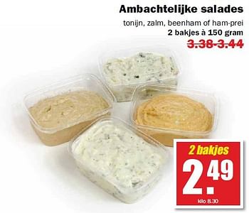 Aanbiedingen Ambachtelijke salades - Huismerk - MCD Supermarkten - Geldig van 21/07/2014 tot 26/07/2014 bij MCD Supermarkten