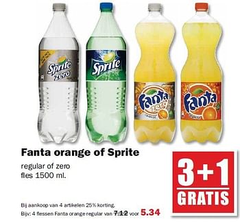 Aanbiedingen Fanta orange of sprite - Fanta - Geldig van 21/07/2014 tot 26/07/2014 bij MCD Supermarkten