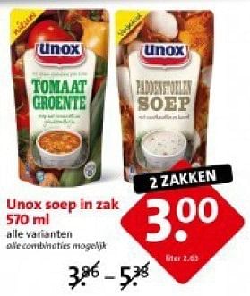 Aanbiedingen Unox soep in zak - Unox - Geldig van 21/07/2014 tot 22/07/2014 bij C1000