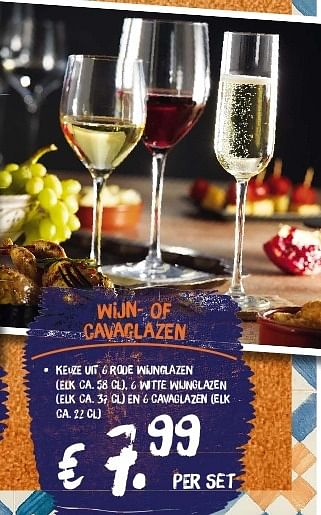 Aanbiedingen Wijn- of cavaglazen - Huismerk - Lidl - Geldig van 21/07/2014 tot 27/07/2014 bij Lidl
