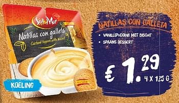 Aanbiedingen Natillas con galleta vanillepudding met biscuit - Sol &amp; Mar - Geldig van 21/07/2014 tot 27/07/2014 bij Lidl