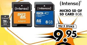 Aanbiedingen Micro sd of sd card - Intenso - Geldig van 21/07/2014 tot 27/07/2014 bij Expert