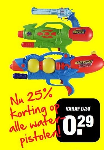 Aanbiedingen Water pistolen - Huismerk - Big Bazar - Geldig van 21/07/2014 tot 03/08/2014 bij Big Bazar