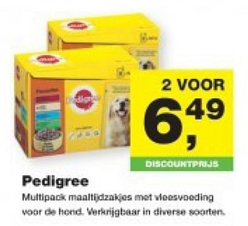 Aanbiedingen Pedigree multipack maaltijdzakjes met vleesvoeding voor de hond - Pedigree - Geldig van 21/07/2014 tot 03/08/2014 bij Jumper