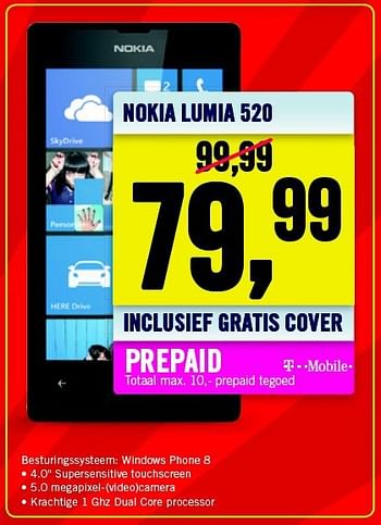 Aanbiedingen Nokia lumia 520 - Nokia - Geldig van 21/07/2014 tot 27/07/2014 bij The Phone House