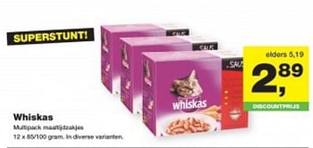 Aanbiedingen Whiskas multipack maaltijdzakjes - Whiskas - Geldig van 21/07/2014 tot 03/08/2014 bij Jumper