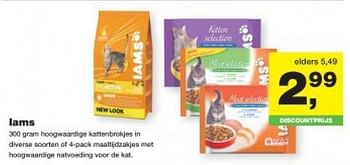 Aanbiedingen Iams hoogwaardige kattenbrokjes - IAMS - Geldig van 21/07/2014 tot 03/08/2014 bij Jumper