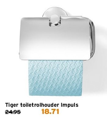 Aanbiedingen Tiger toiletrolhouder impuls - Tiger - Geldig van 21/07/2014 tot 27/07/2014 bij Gamma