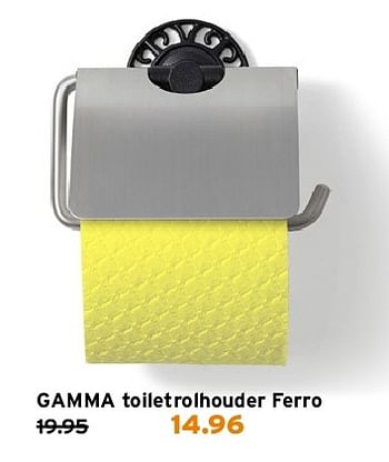 Aanbiedingen Gamma toiletrolhouder ferro - Huismerk - Gamma - Geldig van 21/07/2014 tot 27/07/2014 bij Gamma