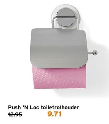 Aanbiedingen Push `n loc toiletrolhouder - Huismerk - Gamma - Geldig van 21/07/2014 tot 27/07/2014 bij Gamma