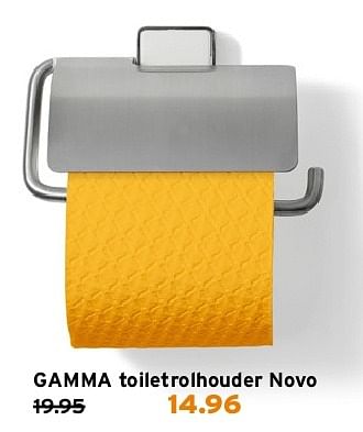 Aanbiedingen Gamma toiletrolhouder novo - Huismerk - Gamma - Geldig van 21/07/2014 tot 27/07/2014 bij Gamma