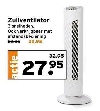 Aanbiedingen Zuilventilator 3 snelheden - Huismerk - Gamma - Geldig van 21/07/2014 tot 27/07/2014 bij Gamma
