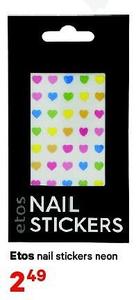 Aanbiedingen Etos nail stickers neon - Huismerk - Etos - Geldig van 21/07/2014 tot 03/08/2014 bij Etos