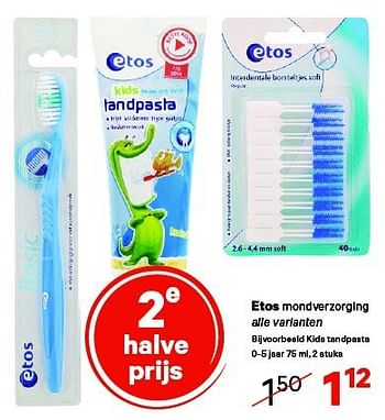 Aanbiedingen Etos mondverzorging - Huismerk - Etos - Geldig van 21/07/2014 tot 03/08/2014 bij Etos