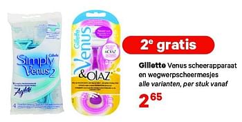 Aanbiedingen Gillette venus scheerapparaat en wegwerpscheermesjes - Gillette - Geldig van 21/07/2014 tot 03/08/2014 bij Etos