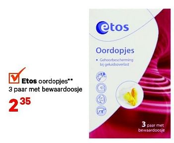 Aanbiedingen Etos oordopjes 3 paar met bewaardoosje - Huismerk - Etos - Geldig van 21/07/2014 tot 03/08/2014 bij Etos