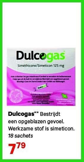 Aanbiedingen Dulcogas bestrijdt een opgeblazen gevoel - Dulcolax - Geldig van 21/07/2014 tot 03/08/2014 bij Etos