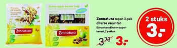 Aanbiedingen Zonnatura repen 3-pak - Zonnatura - Geldig van 21/07/2014 tot 03/08/2014 bij Etos
