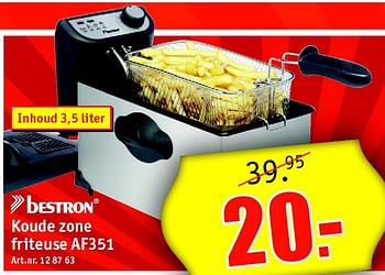 Aanbiedingen Bestron koude zone friteuse af351 - Bestron - Geldig van 21/07/2014 tot 03/08/2014 bij Kijkshop