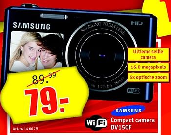 Aanbiedingen Samsung compact camera dv150f - Samsung - Geldig van 21/07/2014 tot 03/08/2014 bij Kijkshop