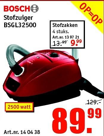 Aanbiedingen Bosch stofzuiger bsgl32500 - Bosch - Geldig van 21/07/2014 tot 03/08/2014 bij Kijkshop