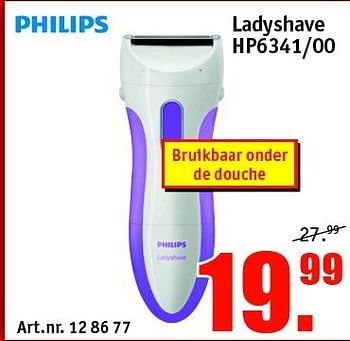 Aanbiedingen Philips ladyshave hp6341-00 - Philips - Geldig van 21/07/2014 tot 03/08/2014 bij Kijkshop